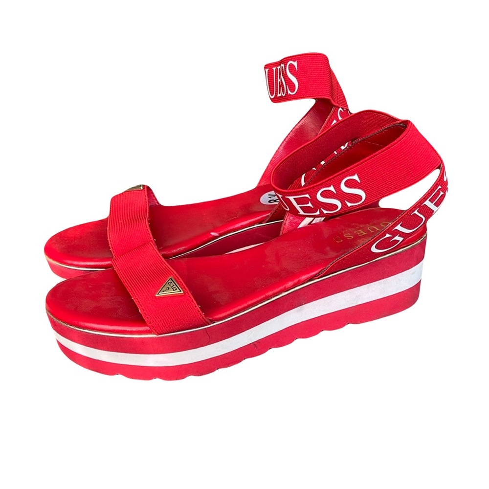 GUESS Red Platform Sandals